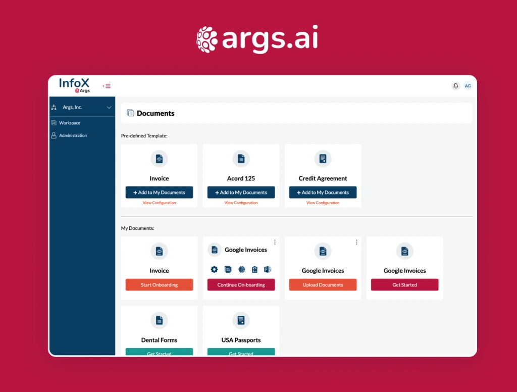Args.ai — InfoX document processing platform