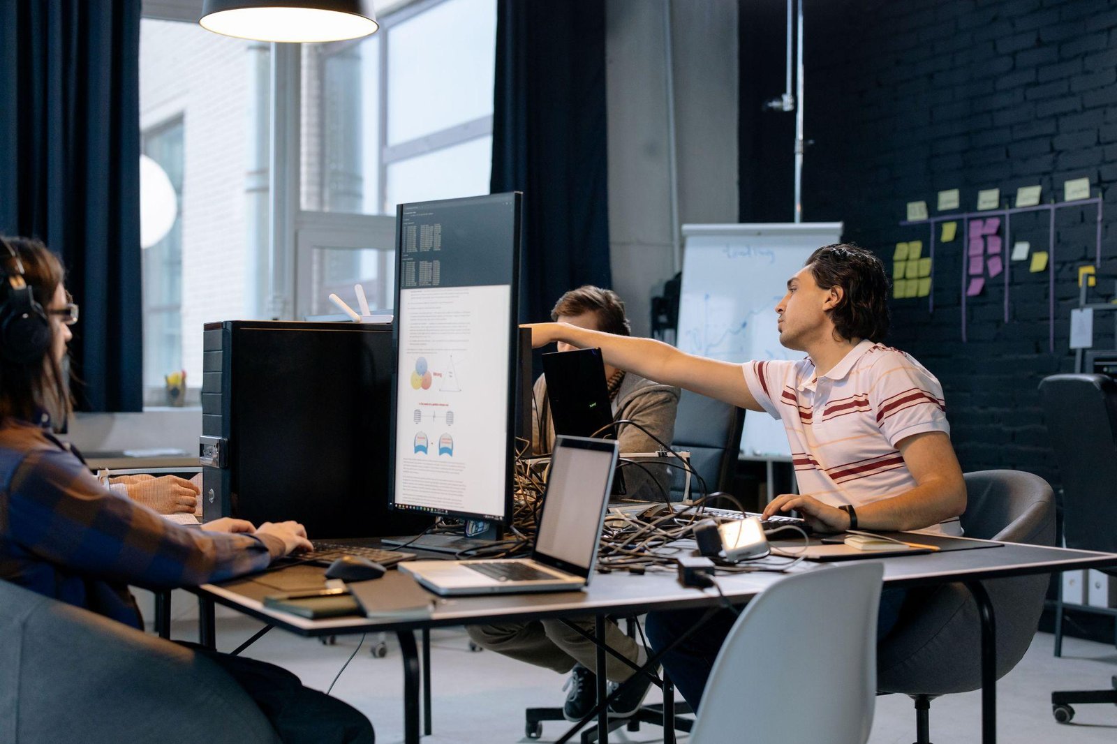 Team working together at desks